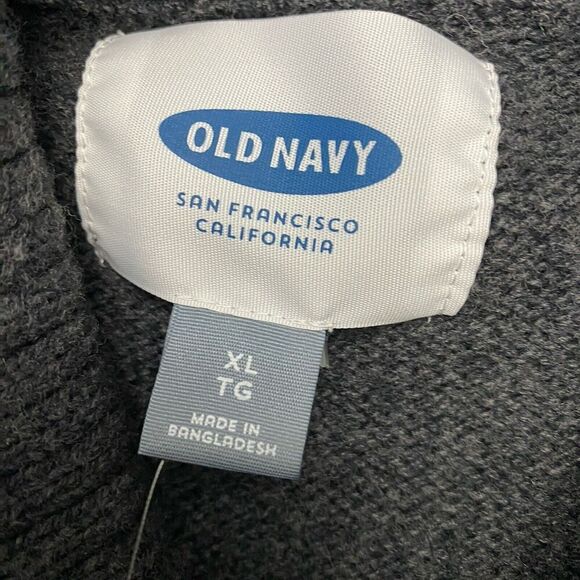 New Old Navy Men's Dark Gray Shawl Collar Wool Blend Sweater  Size XL/TG Grandpa - Picture 6 of 15